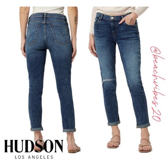 *HUDSON JEANS Lana Mid-Rise Slim Boyfriend Crop Jeans O-21 - Picture 1 of 9